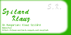 szilard klauz business card