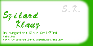 szilard klauz business card